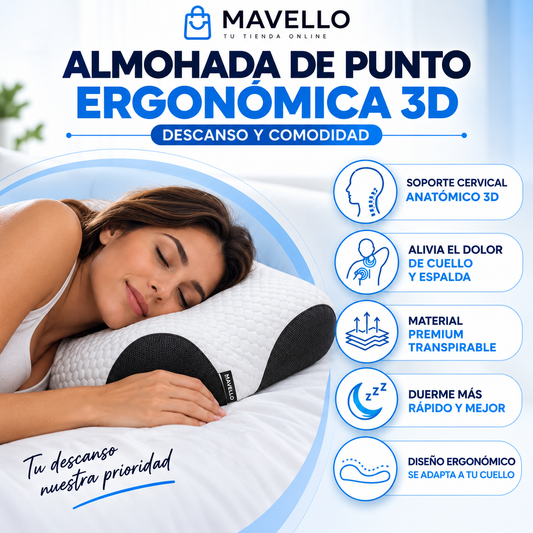 Almohada de punto ergonómica 3D