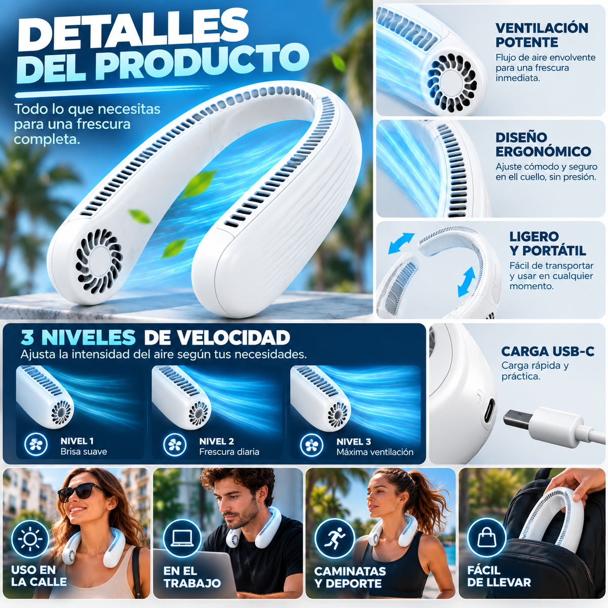 Ventilador de Cuello Portátil