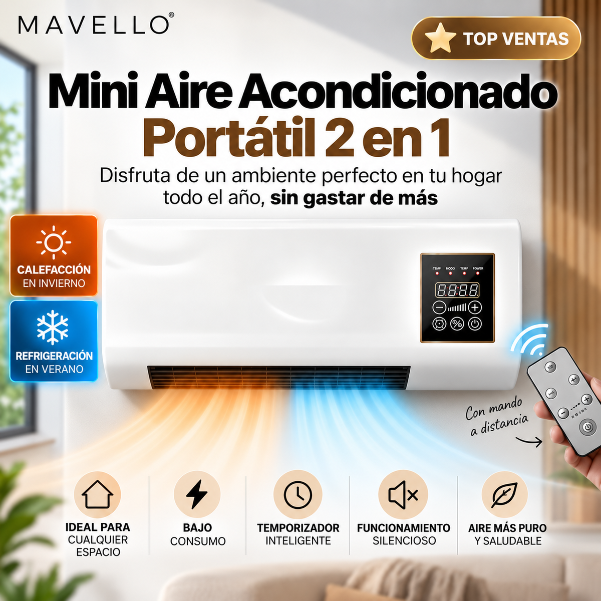 Mini aire acondicionado portátil 2 en 1